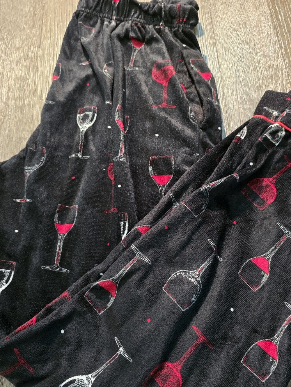 Bottoms Out Girl Sz. Large "Wine" Theme Warm Weather Pajama Pants